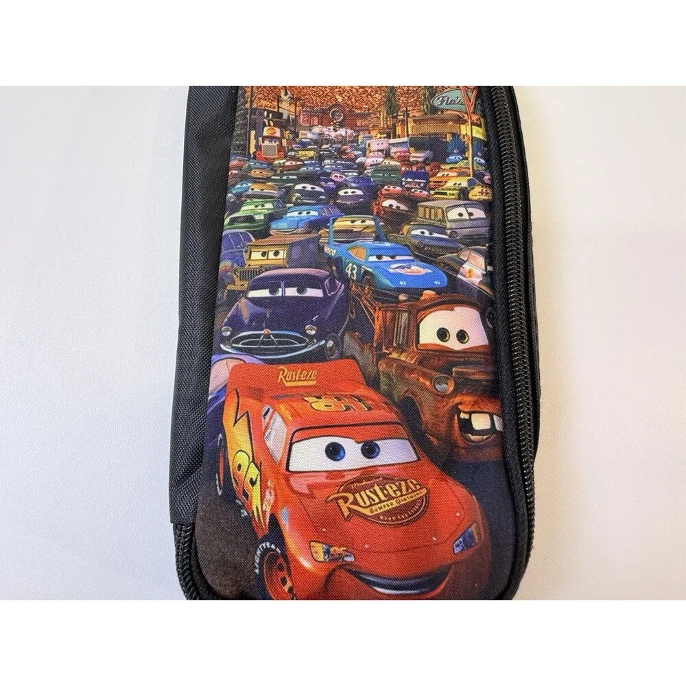 Stationery School Pencil Case Bag Disney Cars Lighting McQueen Black Zip Pouch